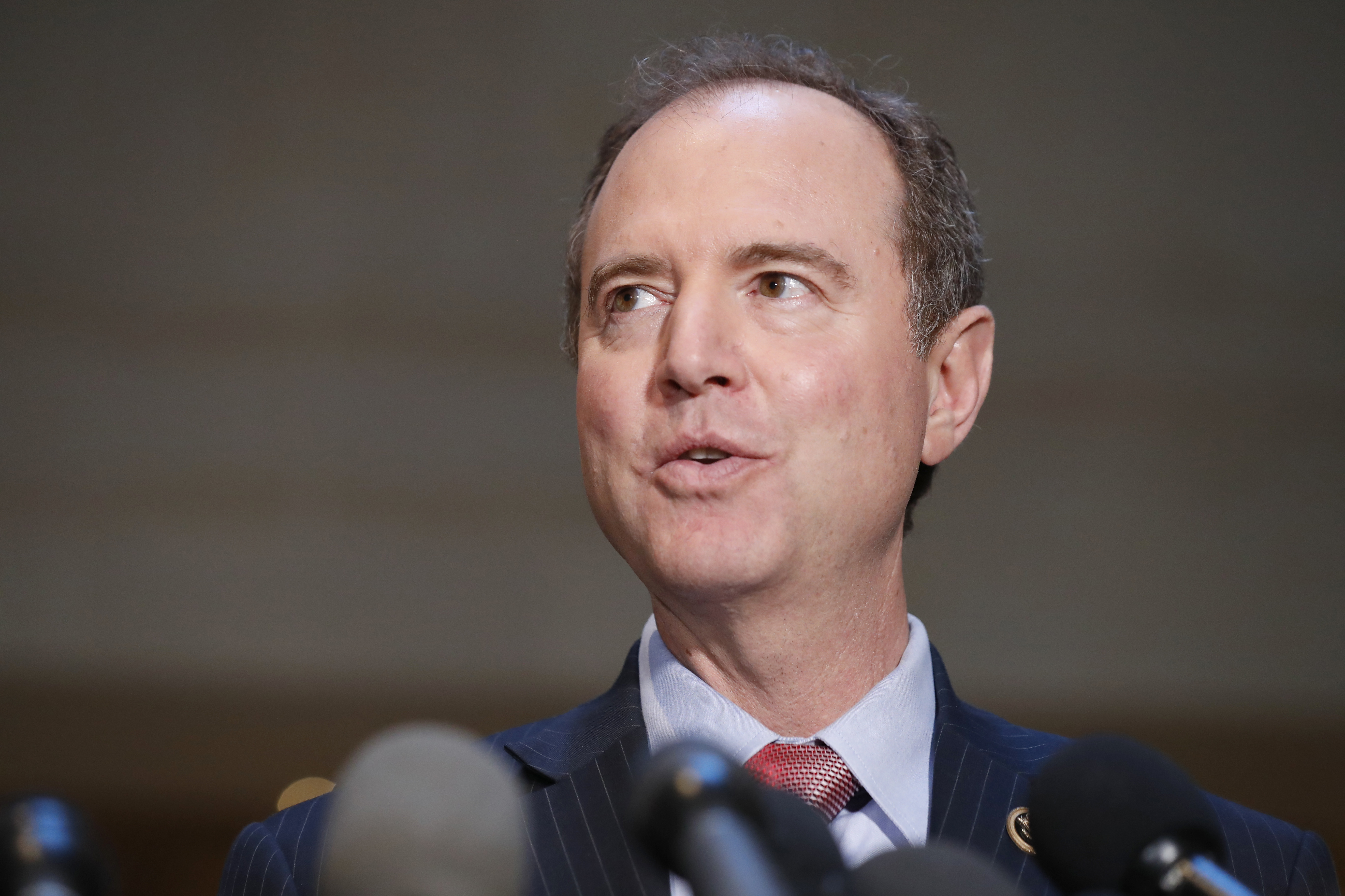 Rep. Adam Schiff, D-Calif., ranking member of the House Intelligence Committee, speaks after a closed meeting on Capitol Hill, Tuesday, June 6, 2017, in Washington. (AP Photo/Alex Brandon)