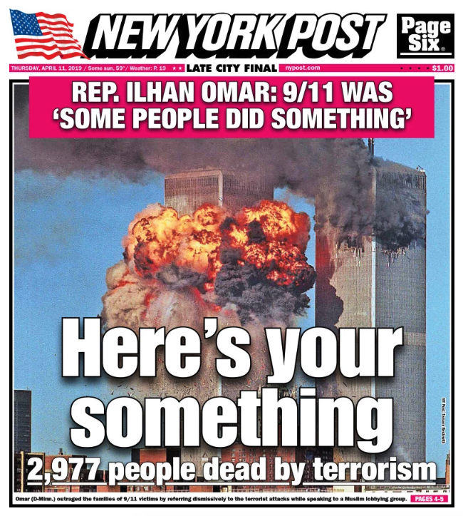 NY Post Puts Burning Twin Towers On Cover To Attack Ilhan Omar | Talking  Points Memo