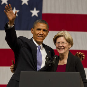 6/25/12     Boston, MA       President Barak Obama (cq) with Senate candidate Elizabeth Warren during at a fund raiser in Symphony Hall on Monday  June 25,  2012.   (Matthew J. Lee)  slug:  26obama   section:    reporter: