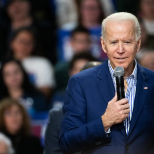 SPARTANBURG, SC - FEBRUARY 28: Democratic presidential candidate former Vice President Joe Biden addresses a crowd during a campaign event at Wofford University February 28, 2020 in Spartanburg, South Carolina. South Carolinians will vote in the Democratic presidential primary tomorrow. (Photo by Sean Rayford/Getty Images)
