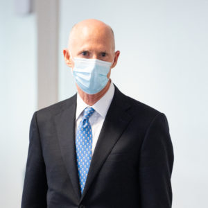 WASHINGTON, UNITED STATES - MAY 05, 2020: U.S. Senator, Rick Scott (R-FL) wearing a face mask as a precaution against covid 19.