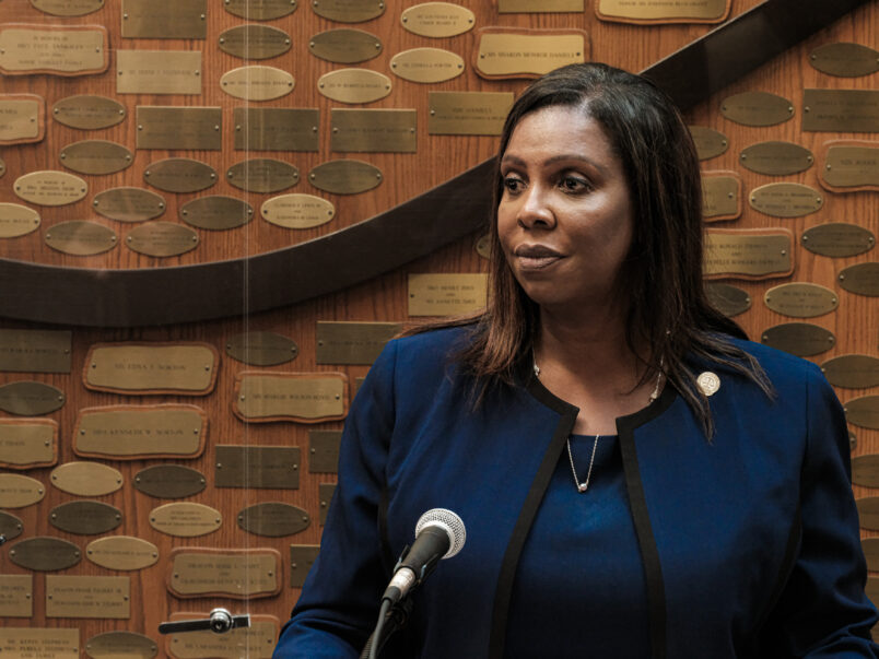 ROCHESTER, NY - SEPTEMBER 20:  New York State Attorney General Letitia James speaks at a news conference about the ongoing investigation into the death of Daniel Prude September 20, 2020 in Rochester, New York. Prude died March 30 after being taken off life support following his arrest by Rochester police.   (Photo by Joshua Rashaad McFadden/Getty Images)