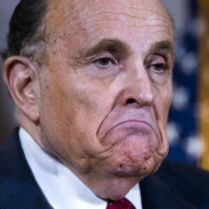 UNITED STATES - NOVEMBER 19 (FILE): Rudolph Giuliani, attorney for President Donald Trump, conducts a news conference at the Republican National Committee on lawsuits regarding the outcome of the 2020 presidential election on Thursday, November 19, 2020. (Photo By Tom Williams/CQ Roll Call)