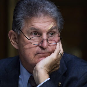 UNITED STATES - AUGUST 04: Sen. Joe Manchin, D-W.Va., is seen during the Senate Appropriations Committee markup of the “FY 22 Energy and Water, Agriculture, and MilCon VA Appropriations Bills,” in Dirksen Building on Wednesday, August 04, 2021. (Photo By Tom Williams/CQ Roll Call)