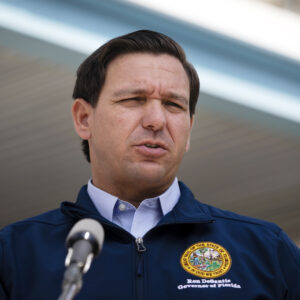 MIAMI, FL - AUGUST 29: Governor Ron DeSantis gives a briefing regarding Hurricane Dorian to the media at National Hurricane Center on August 29, 2019 in Miami, Florida. (Photo by Eva Marie Uzcategui/Getty Images)