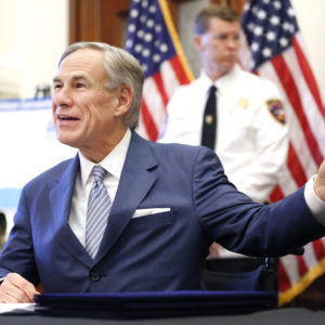 Texas Governor Greg Abbott announced new executive orders listing the US Army Corps of Engineers and the state are putting up a 250-bed field hospital at the Kay Bailey Hutchison Convention Center in downtown Dallas during a press conference at the Texas State Capitol in Austin, Sunday, March 29, 2020. The space can expand to nearly 1,400 beds. (Tom Fox/The Dallas Morning News/Pool)