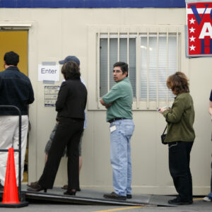 AUSTIN, TX - FEBRUARY 19: Early voting began today across Texas ahead of the presidential primaries taking place on Tuesday, March 4, 2008. (Photo by Ben Sklar/Getty Images)