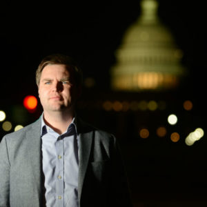 WASHINGTON, DC - JANUARY 27: J.D. Vance, author of the book "Hillbilly Elegy," poses for a portrait photograph near the US Capitol building in Washington, D.C., January 27, 2017. Vance has become the nation's go-to angry, white, rural translator. The book has sold almost half a million copies since late June. Vance, a product of rural Ohio, a former Marine and Yale School grad, has the nation's top-selling book. He's become a CNN commentator, in-demand speaker, and plans to move back to Ohio from SF where he's worked as a principal in an investment firm. (Photo by Astrid Riecken For The Washington Post)
